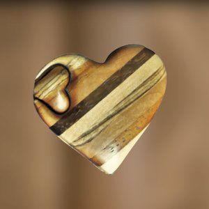 RICHARD ROTHBARD Striped Wood Puzzle Heartshaped Box